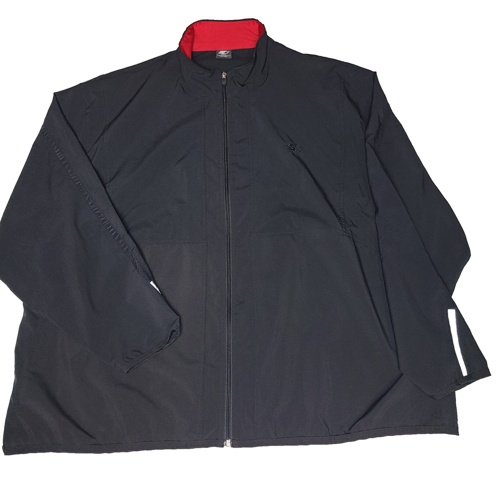 Vintage Starter S2 Stars Black Red Trim Windbreaker Jacket Men’s Size 3XL